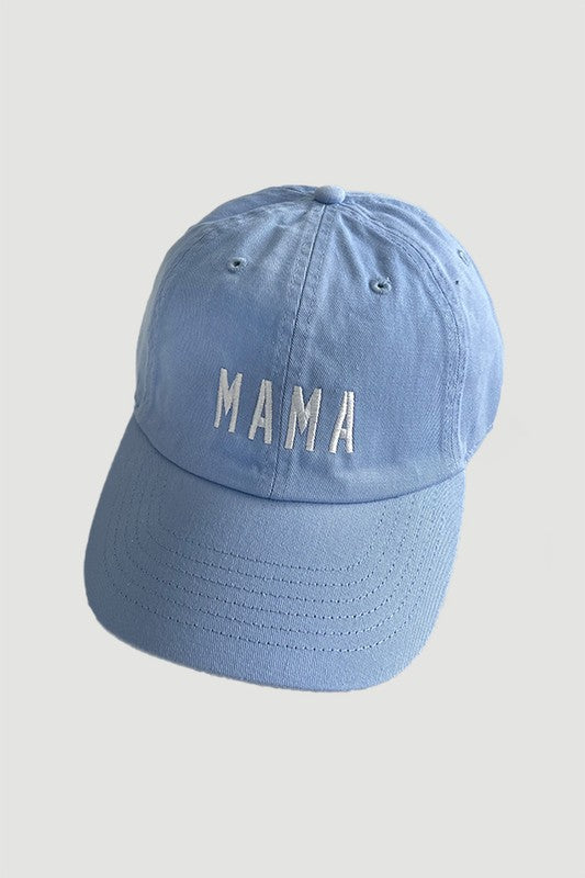 "MAMA" Embroidered Baseball Hat (Sky Blue)