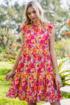 Floral Print Ruffle Tiered Dress (Plus Size)