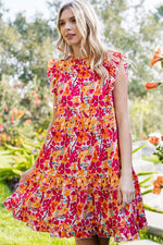 Floral Print Ruffle Tiered Dress (Plus Size)
