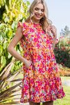 Floral Print Ruffle Tiered Dress (Plus Size)