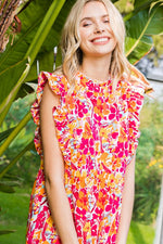 Floral Print Ruffle Tiered Dress (Plus Size)