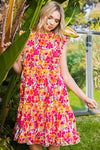 Floral Print Ruffle Tiered Dress (Plus Size)