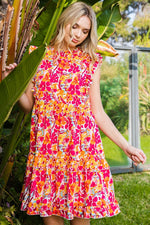 Floral Print Ruffle Tiered Dress (Plus Size)