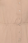 Dolman Sleeve Button Front Jumpsuit (Tan)