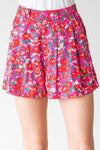 Floral Print Pleated Shorts