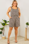 Ruffle Sleeve Leopard Print Romper (Plus Size)