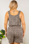 Ruffle Sleeve Leopard Print Romper (Plus Size)