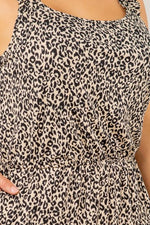 Ruffle Sleeve Leopard Print Romper (Plus Size)
