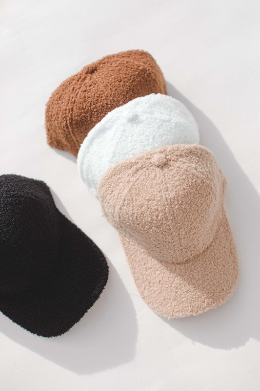 Boucle Baseball Style Hat (White)