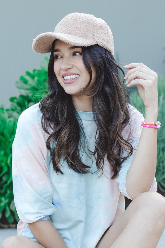 Boucle Baseball Style Hat (White)