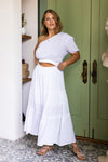 One Shoulder Elastic Waist Top (Plus Size)