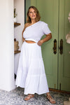 One Shoulder Elastic Waist Top (Plus Size)