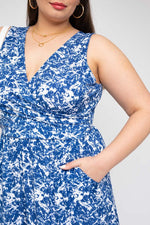 Sleeveless Faux Wrap Floral Romper (Plus Size)
