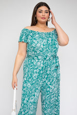 Square Neck Tie Belt Jumpsuit (Plus Size)