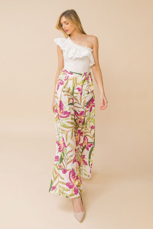 Wide Leg Printed Pants