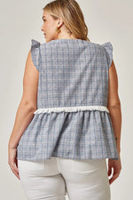 Fringe Detail Babydoll Top (Plus Size)