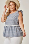 Fringe Detail Babydoll Top (Plus Size)