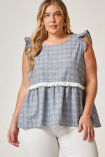 Fringe Detail Babydoll Top (Plus Size)