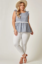 Fringe Detail Babydoll Top (Plus Size)