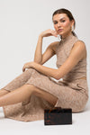 Sleeveless Mock Neck Ribbed Top