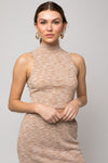 Sleeveless Mock Neck Ribbed Top