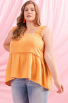 Ruffle Strap Babydoll Top (Plus Size)