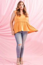 Ruffle Strap Babydoll Top (Plus Size)