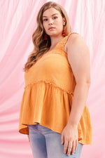 Ruffle Strap Babydoll Top (Plus Size)