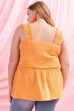 Ruffle Strap Babydoll Top (Plus Size)