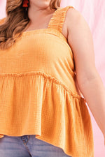 Ruffle Strap Babydoll Top (Plus Size)