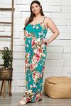 Floral Print Maxi Jumpsuit (Plus Size)