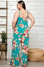 Floral Print Maxi Jumpsuit (Plus Size)