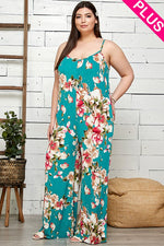Floral Print Maxi Jumpsuit (Plus Size)
