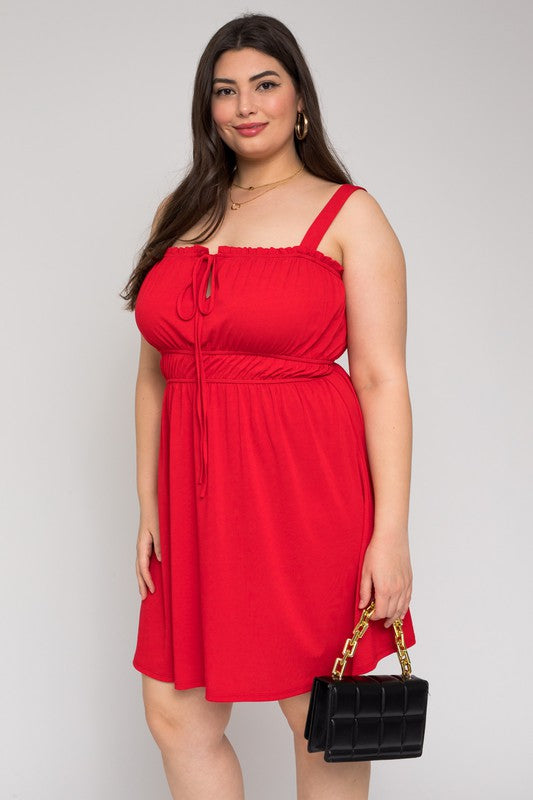 Sleeveless Ruched Dress (Plus Size)