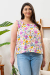 Bold Floral Sleeveless Top (Plus Size)