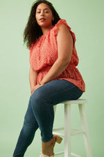 Ditsy Floral Smocked Waist Top (Plus Size)