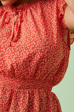 Ditsy Floral Smocked Waist Top (Plus Size)