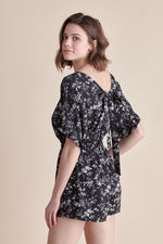 Flutter Sleeve Tie Back Romper
