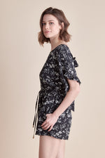 Flutter Sleeve Tie Back Romper