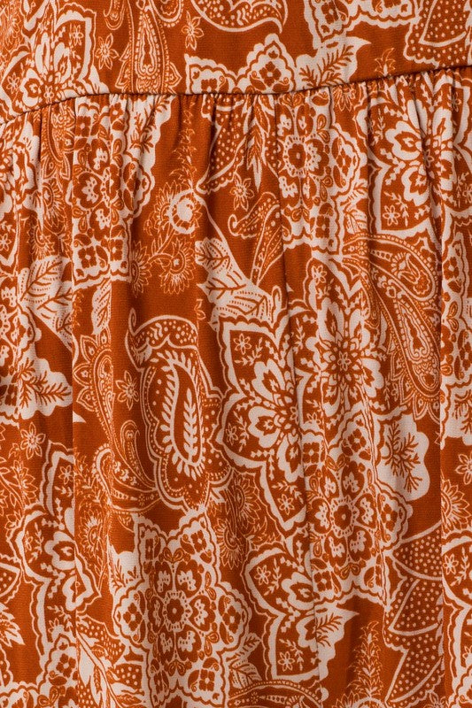 Paisley Print Jumpsuit (Plus Size)