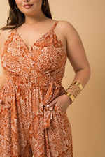 Paisley Print Jumpsuit (Plus Size)