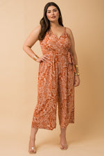 Paisley Print Jumpsuit (Plus Size)