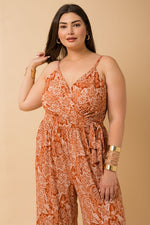 Paisley Print Jumpsuit (Plus Size)