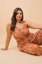Paisley Print Jumpsuit (Plus Size)