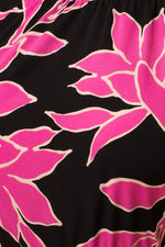 Off Shoulder Fuchsia Floral Maxi Dress (Plus Size)