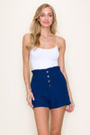 Front Button Paperbag Shorts (Navy)