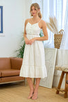 Pintuck Detail Cotton Midi Dress