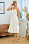 Pintuck Detail Cotton Midi Dress