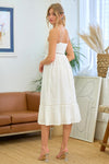 Pintuck Detail Cotton Midi Dress