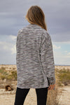Stretchy Striped Button Front Shirt Jacket (Fuchsia Stripe)